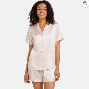 FISHERS FINERY Women's 100% Mulberry Silk Short Sleeve Pajama Set size large